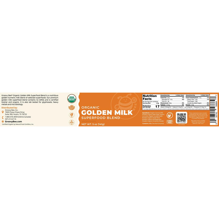 Brighteon Store - Organic Golden Milk  Superfood Blend  5 Oz (141 G)