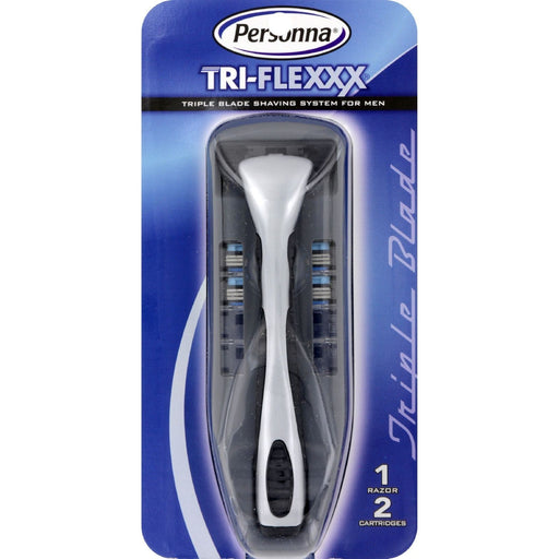 Cozy Farm - Personna Tri-Flex Triple Blade Shaving System For Men (Razor + 2 Cartridges)