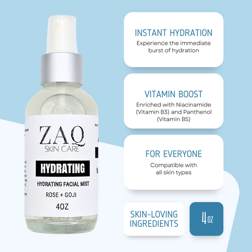 ZAQ Skin & Body -  Hydrating Rose + Goji Facial Mist