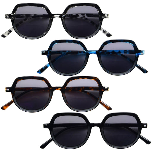 Eyekeeper  - 4 Pack Bifocal Sunglasses Vintage Sunshine Readers SBR2016