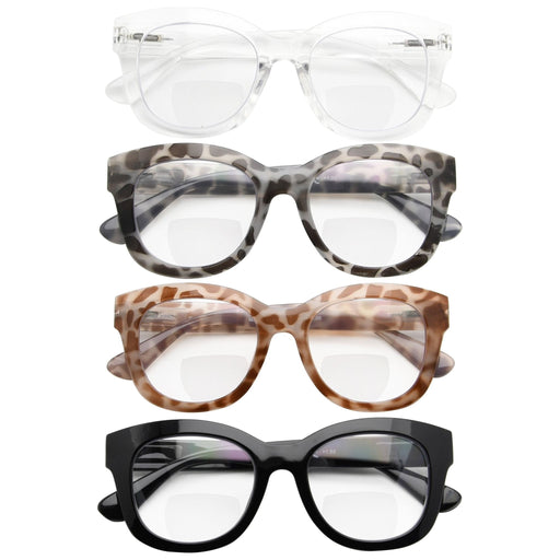 Eyekeeper  - 4 Pack Bifocal Reading Glasses Oversized Readers BR1555
