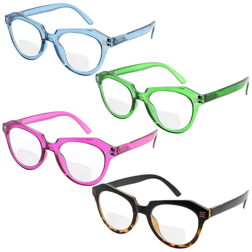 Eyekeeper  - 4 Pack Cat-eye Bifocal Reading Glasses BR2110