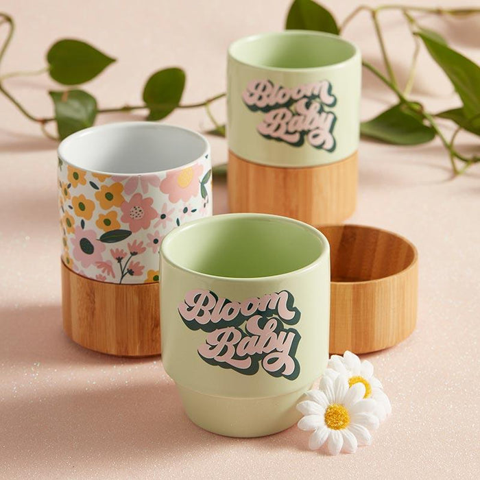The Bullish Store - Bloom Baby Petite Ceramic Mug With Bamboo Base