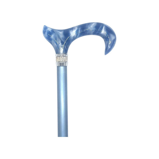 Classy Walking Canes - Adjustable Elegant Blue with Rhinestone Collar 11.5 oz