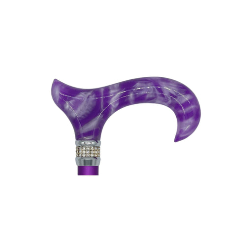 Classy Walking Canes - Walking Cane Adjustable Purple with Rhinestone Collar