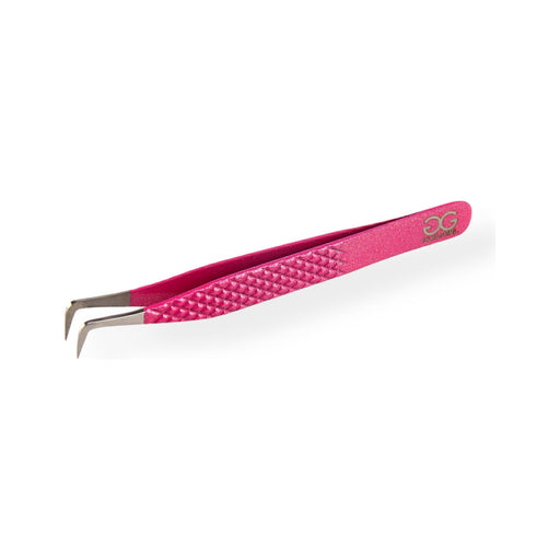 GladGirl - Non-Slip Pink Glitter Diamond Grip Tweezers for Volume Lashes
