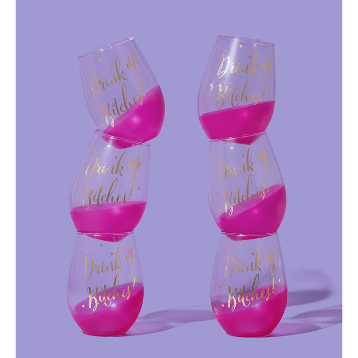 The Bullish Store - Drink Up Bitches 20 Oz. Stemless Wine Glass
