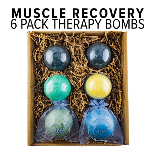 Cosset Bath And Body - Muscle Recovery Therapy Bomb 6-Pack (Bath Bombs For Sore And Tired Muscles)