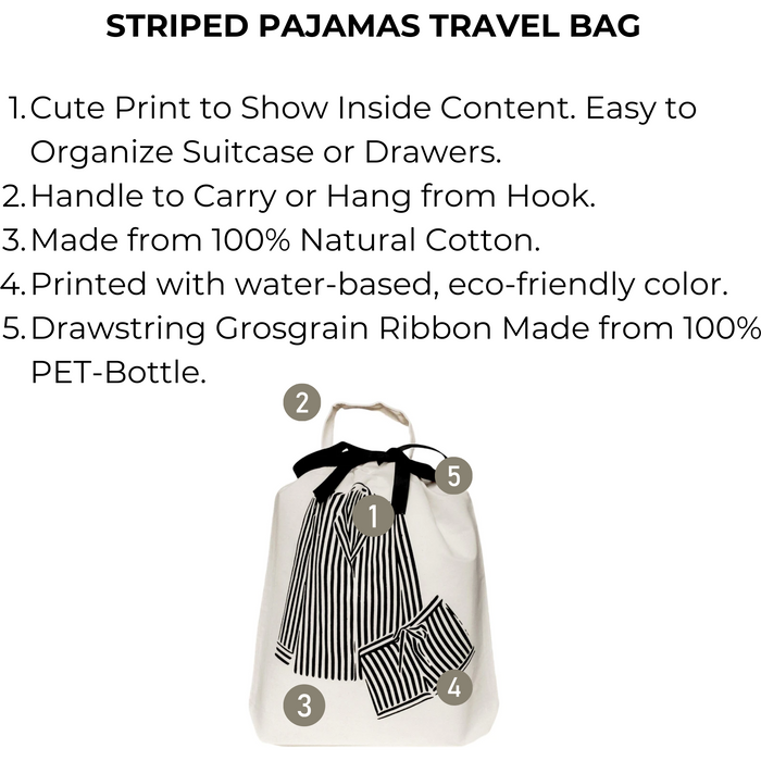 Bag-All - Striped Pajamas Travel Bag, Cream
