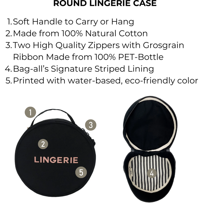 Bag-All - Round Lingerie Case, Black