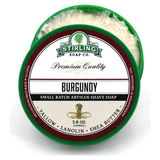 Stirling Soap Co. Burgundy Shave Soap Jar 5.8 Oz