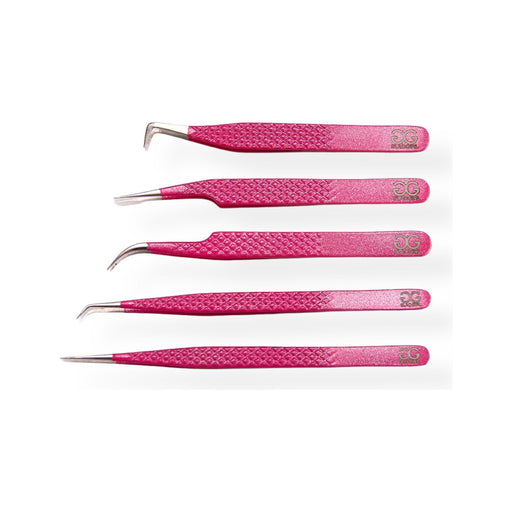 Non-Slip Pink Glitter Diamond Grip Tweezers