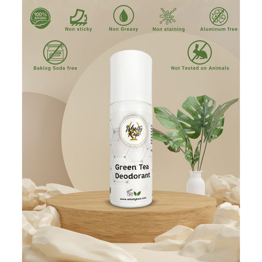 WhollyKaw - Green Tea Deodorant - Dermatologist Tested 3.04 oz
