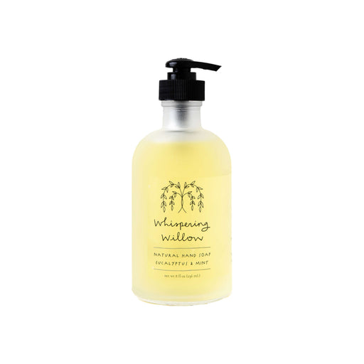 Whispering Willow - Eucalyptus & Mint Natural Hand Soap in a Glass Bottle 8oz. 