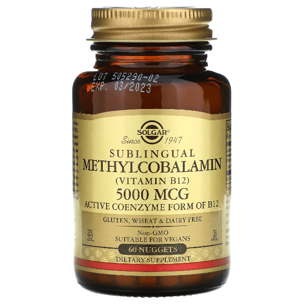 Solgar Methylcobalamin (Vitamin B12) 5000 mcg 60 Nuggets