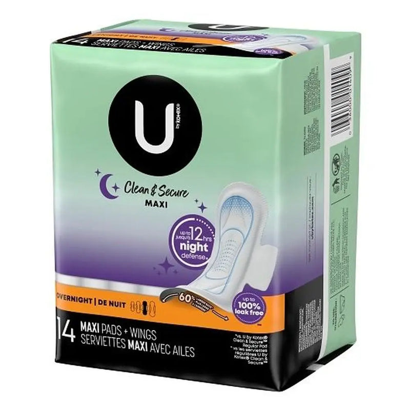 U by Kotex U by Kotex Premium Overnight Maxi Pads with Wings, Max Absorbency (112 Count Case) Feminine Pads & Protectors