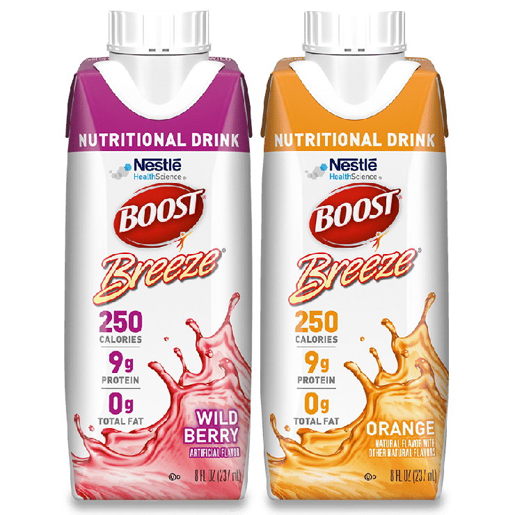 Boost Nestlé BOOST BREEZE Clear Liquid Nutritional Drink, Variety Pack, 237ml / 8 fl oz (Pack of 24) Fitness & Nutrition White Smoke