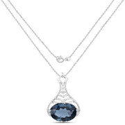 Bids.com 6.65 Carat Genuine London Blue Topaz .925 Sterling Silver Pendant Pendants