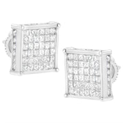 Bids.com 10K White Gold 2ct TDW Princess-Cut Composite Diamond Stud Earring (I-J ,I2-I3) Earrings