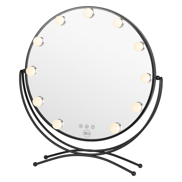 Lurella Cosmetics - 11 Bulb Round Vanity Mirror - Jet Black