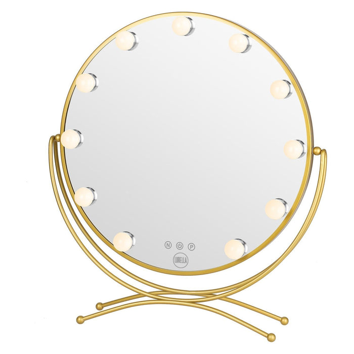 Lurella Cosmetics - 11 Bulb Round Vanity Mirror - Golden Child