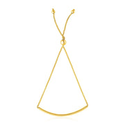 Bids.com 14k Yellow Gold Smooth Curved Bar Lariat Design Bracelet Bracelets
