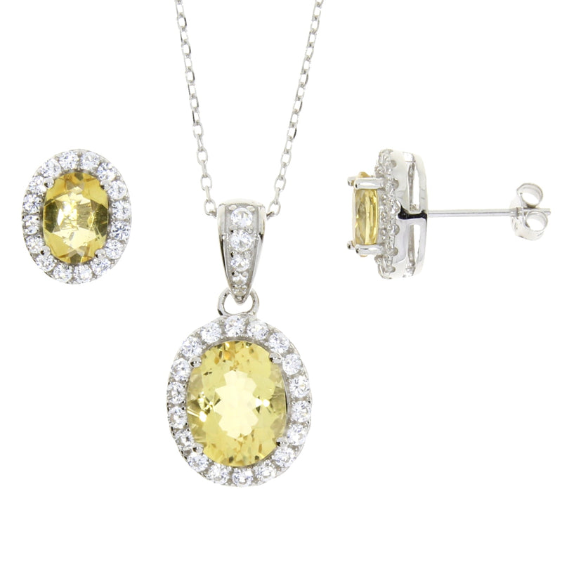 Bids.com Citrine Created Sapphire Jewelry sets Sterling Silver Jewelry Sets