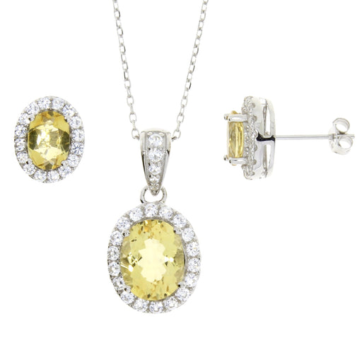 Bids.com Citrine Created Sapphire Jewelry sets Sterling Silver Jewelry Sets