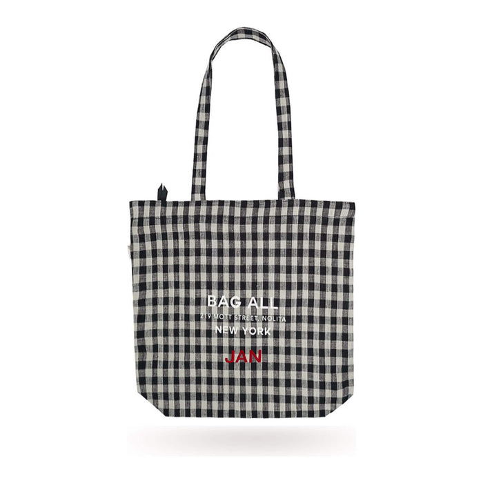 Bag-All - New York City Tote With Zipper And Inside Pocket, Gingham