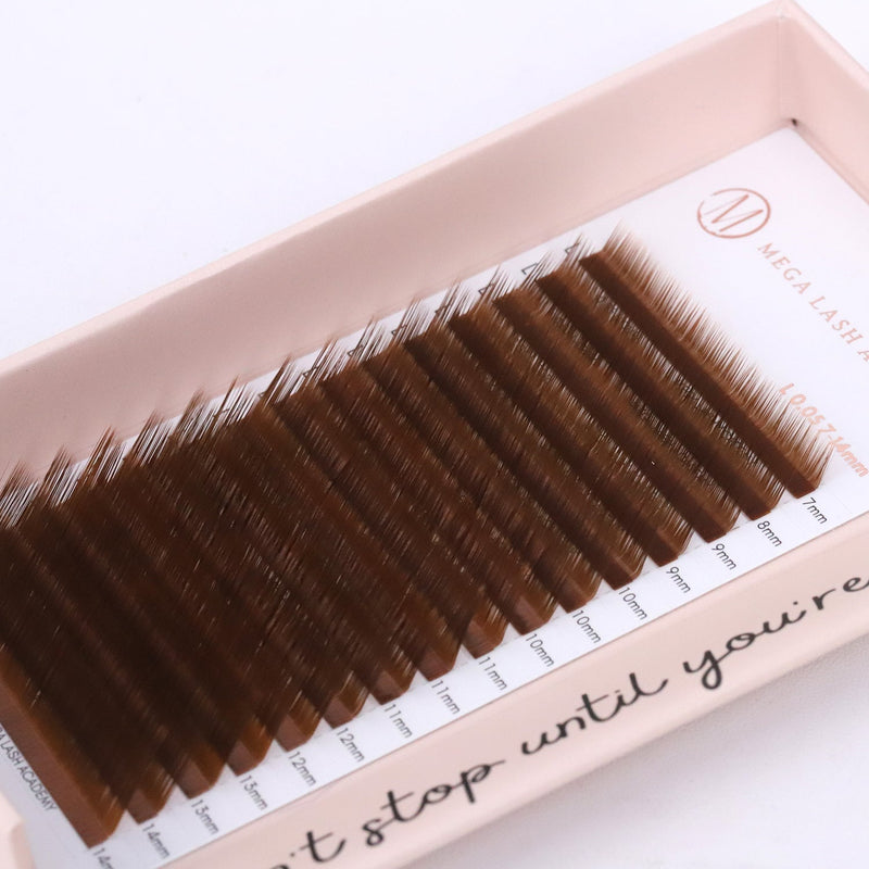 Mega Lash Academy Brown Cashmere Volume - Caramel Lash Trays