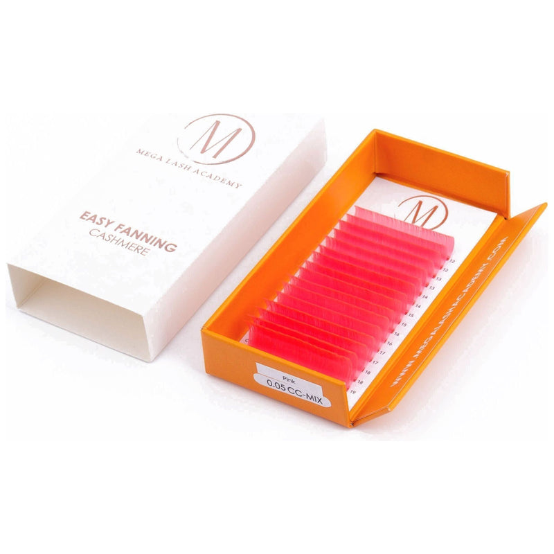 Mega Lash Academy 0.05 - Easy Fanning Cashmere - Pink Lash Trays