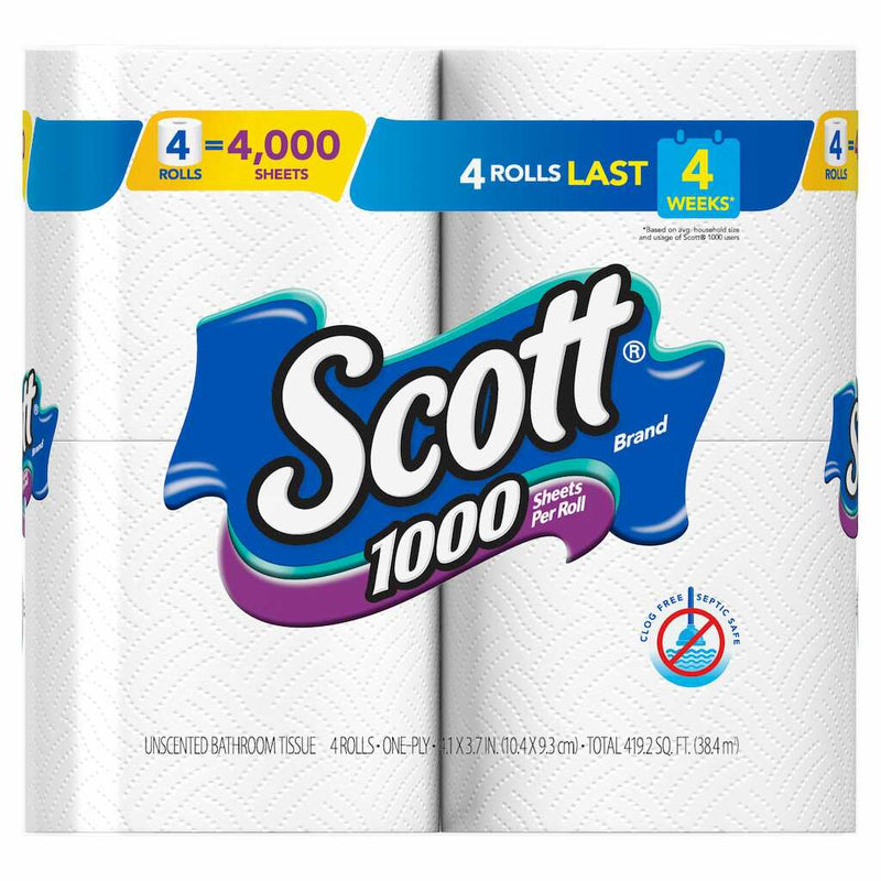 Scott Scott Bath 1000 Tissue 12x4 Toilet Paper