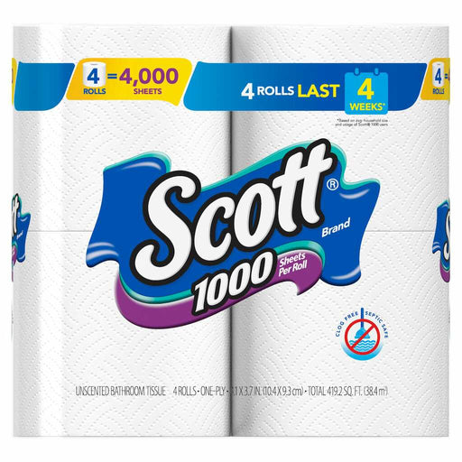 Scott Scott Bath 1000 Tissue 12x4 Toilet Paper