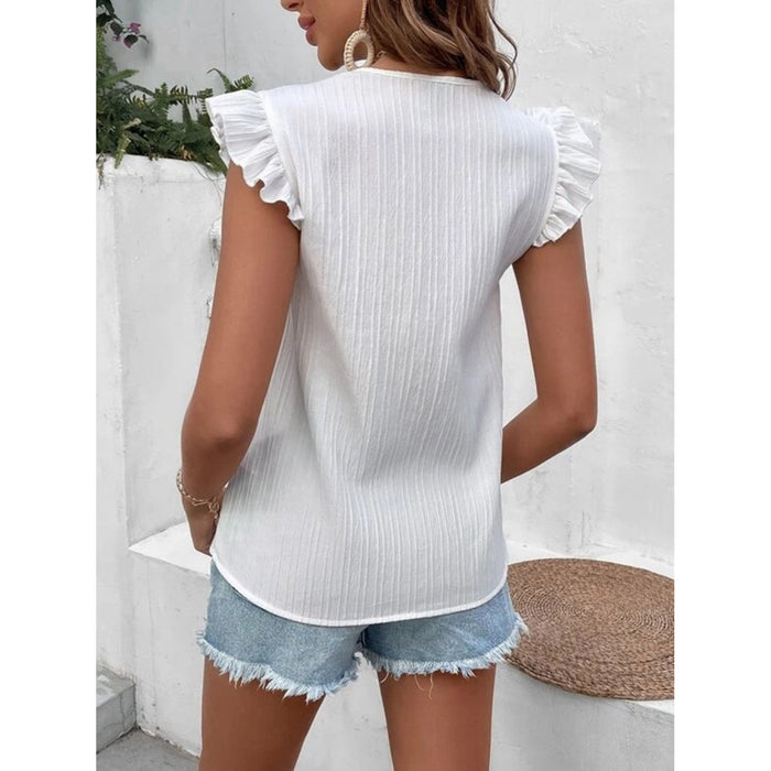 Ruffled V-Neck Tank