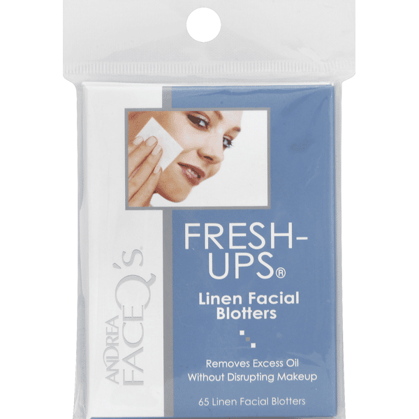 Andrea Face Q's Facial Blotters, Linen, Fresh-Ups - 65 blotters