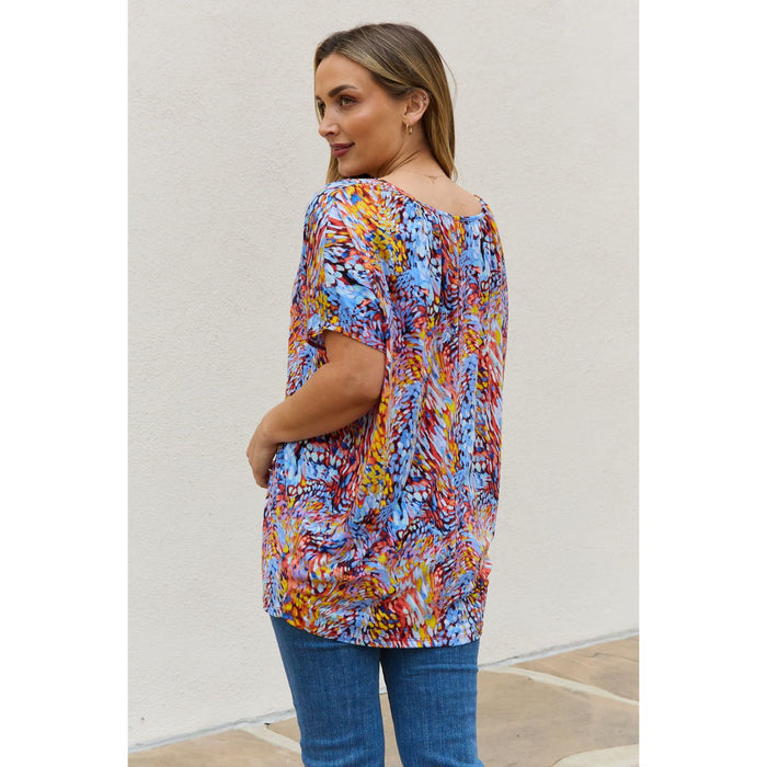 Be Stage Printed Dolman Flowy Top