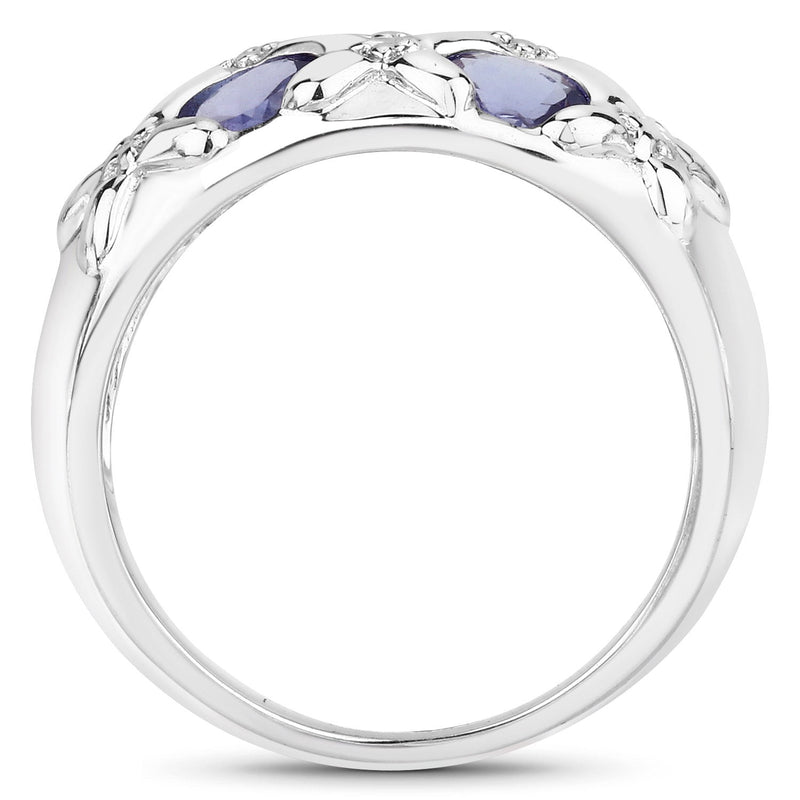 Bids.com 2.31 Carat Genuine Tanzanite .925 Sterling Silver Ring Rings