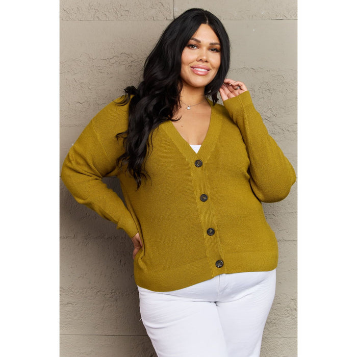 Zenana Kiss Me Tonight Button Down Cardigan in Chartreuse