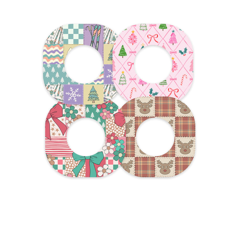 Peelz Holiday Patchwork Variety Dexcom G7 and Stelo Patch Tape - Pump Peelz Patch Medical Tape