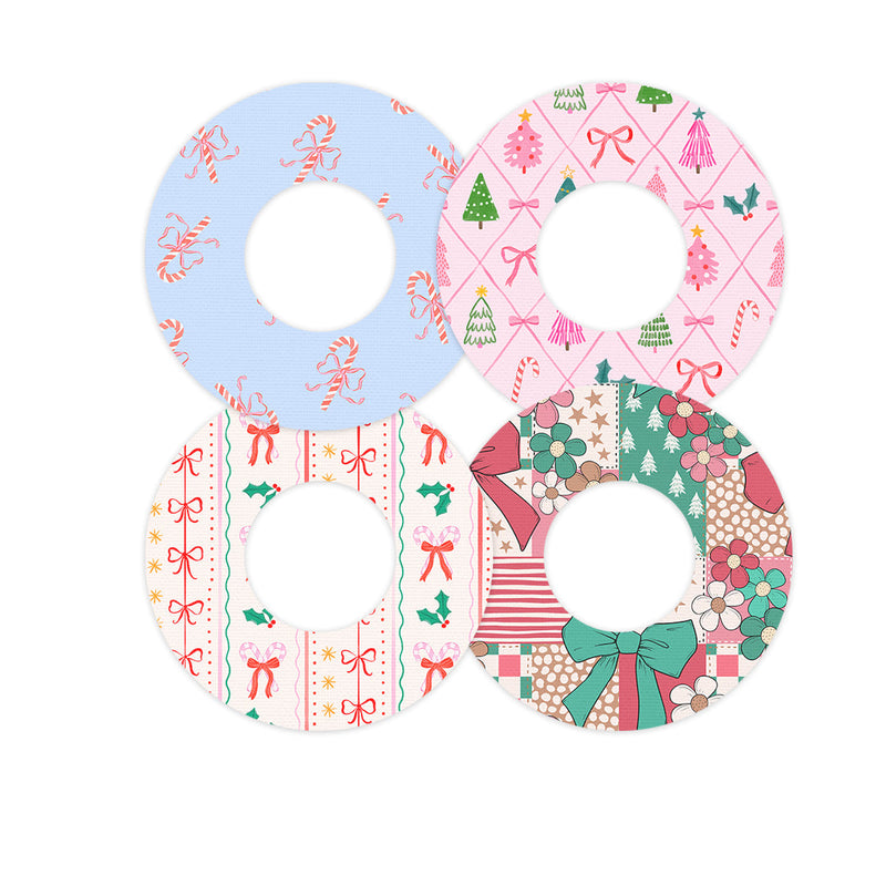 Peelz Pretty in Pink Holiday Variety Patch  Tape Designed for the FreeStyle Libre 2 - Pump Peelz Patch Medical Tape