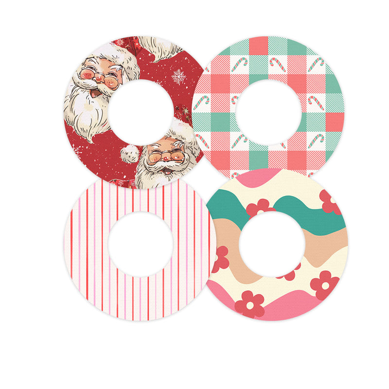 Peelz Retro Merry Variety Patch  Tape Designed for the FreeStyle Libre 2 - Pump Peelz Patch Medical Tape