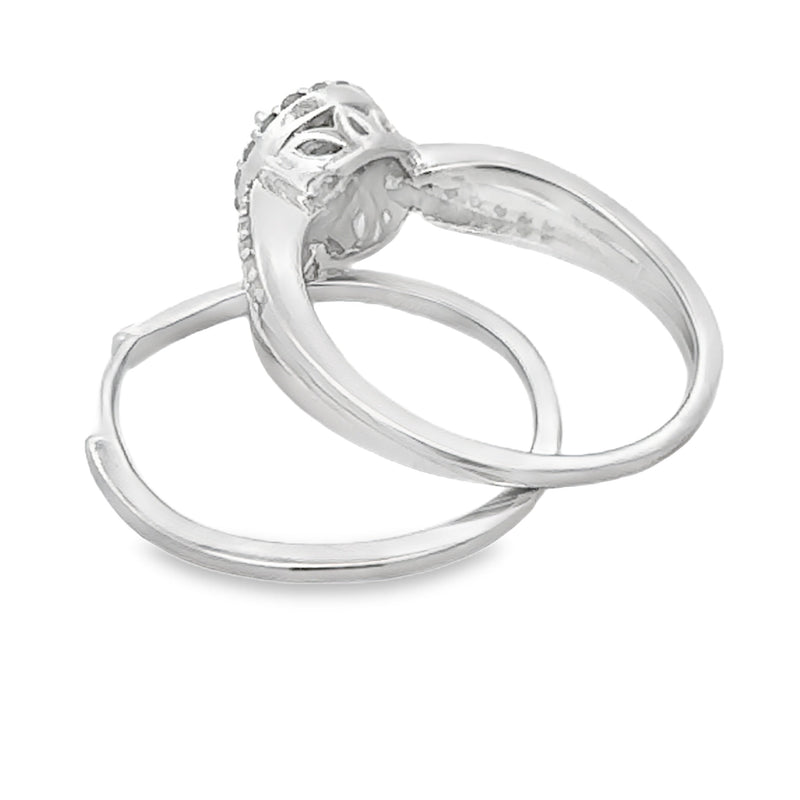 Bids.com .25ct Diamond Engagement Ring Set Sterling Silver Rings