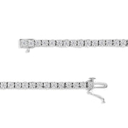 Bids.com .925 Sterling Silver 1.0 Cttw Miracle-Set Diamond Round Faceted Bezel Tennis Bracelet (I-J Color, I3 Clarity) - 7" Bracelets