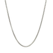 Bids.com Sterling Silver Rhodium Plated Round Box Chain 1.8mm Necklaces