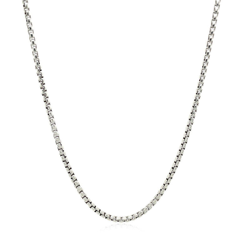 Bids.com Sterling Silver Rhodium Plated Round Box Chain 1.8mm Necklaces