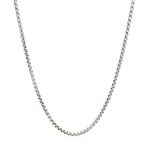 Bids.com Sterling Silver Rhodium Plated Round Box Chain 1.8mm Necklaces