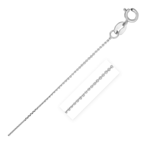 Bids.com 14k White Gold Diamond Cut Cable Link Chain 0.7mm Necklaces