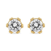 Bids.com 14K Yellow Gold 2.0 Cttw Round Diamond Crown Stud Earrings (I-J Color, I1-I2 Clarity) Earrings