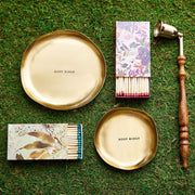 Rosy Rings 4" Gold Pillar Candle Plate / Trinket Tray Candles