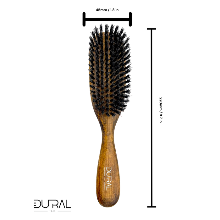 Dural Beech wood big oval hair brush with boar bristles - 8 rows